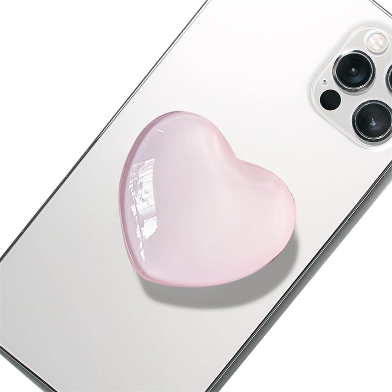 Phone Accessories Hippers - 3D Heart Shape Crystal Foldable Finger