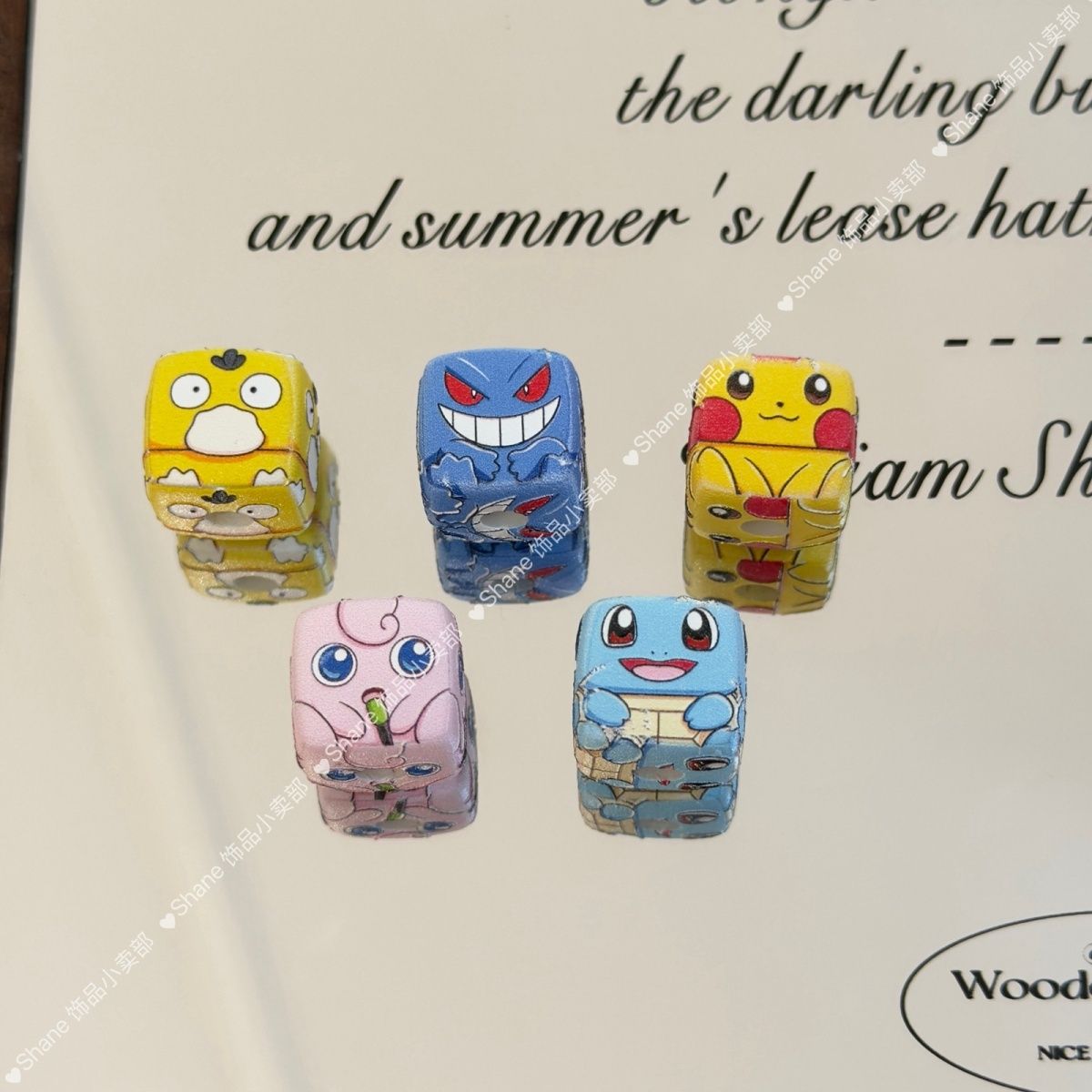 Phone Accessories Keychain - 10pcs for Pikachu through-hole beaded 14MM