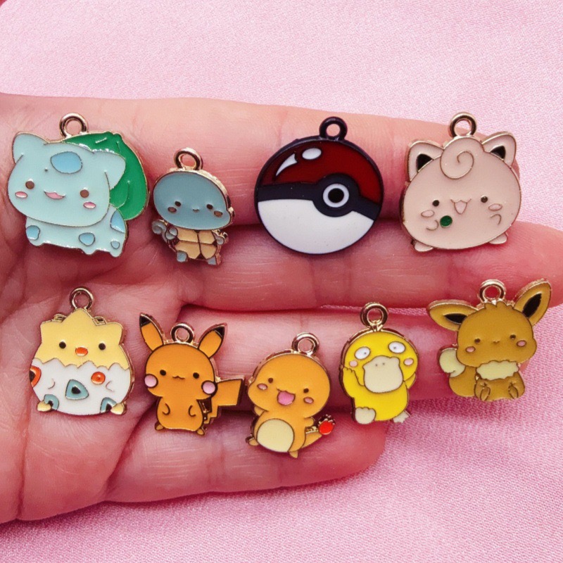 Phone Accessories Keychain - 10pcs Cartoon Drip Oil Jewelry Accessories