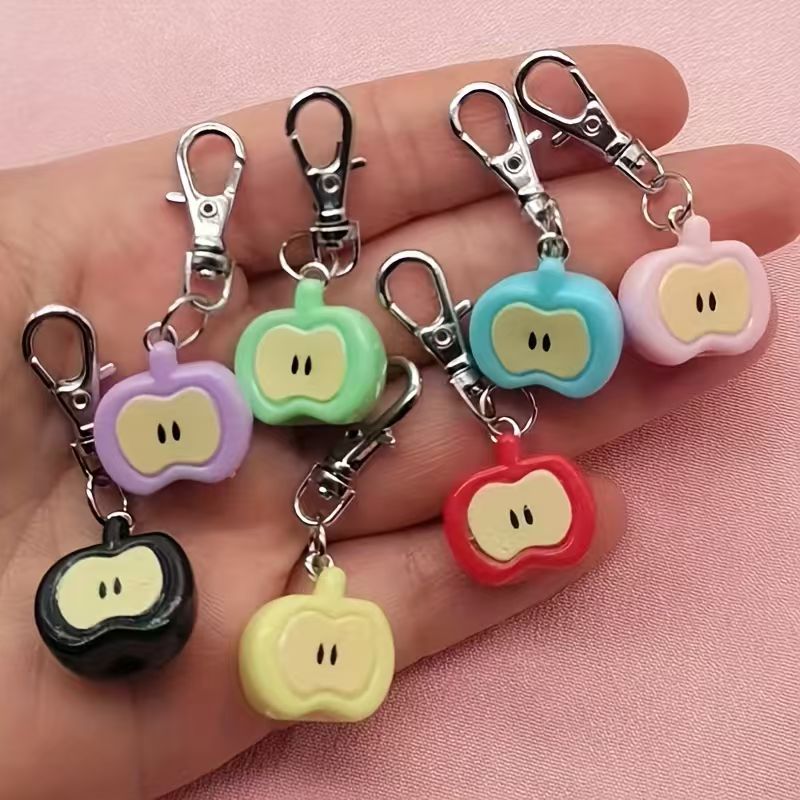 Phone Accessories Keychain - 7pcs resin simulated Apple keychain, suitable