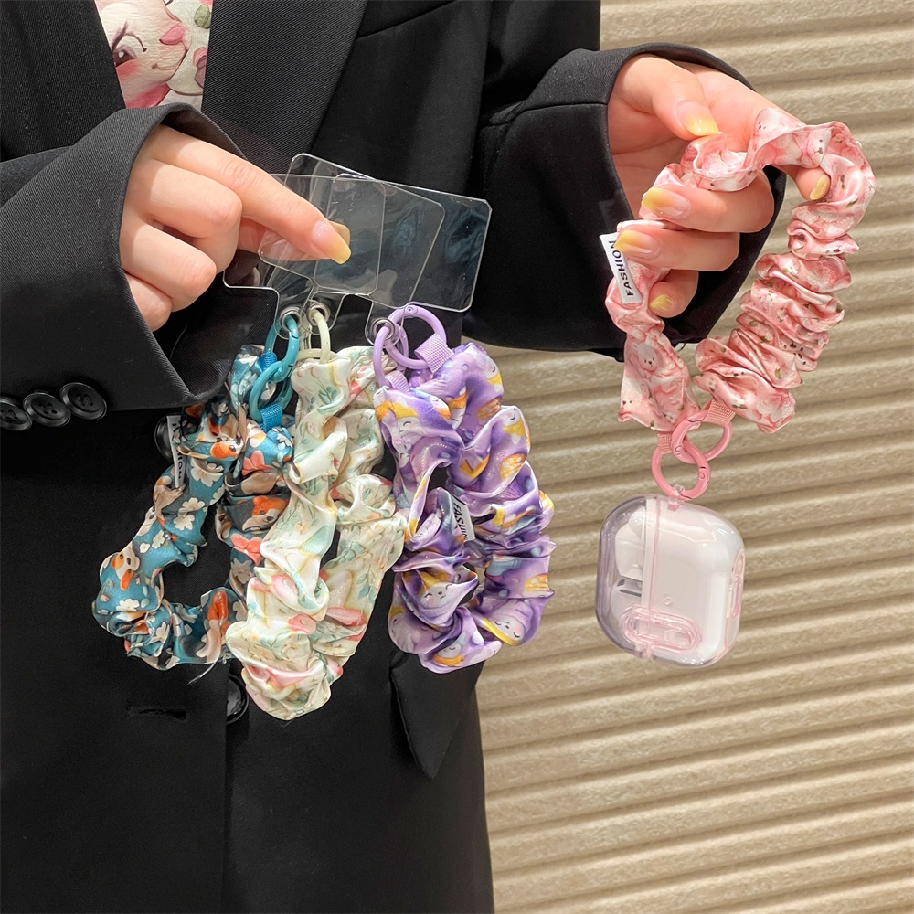Phone Accessories Keychain - Women Silk Satin Scrunchies Universal Phone
