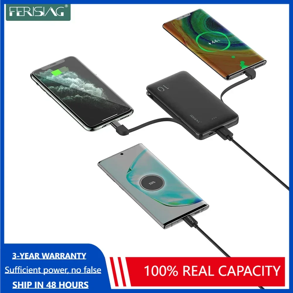 Power Bank Slim - FERISING 3IN1 10000mAh Power Bank Slim
