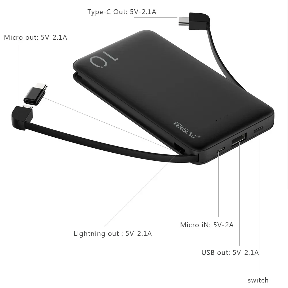 FERISING 3IN1 10000mAh Power B - огляд і ціна Power Bank Slim